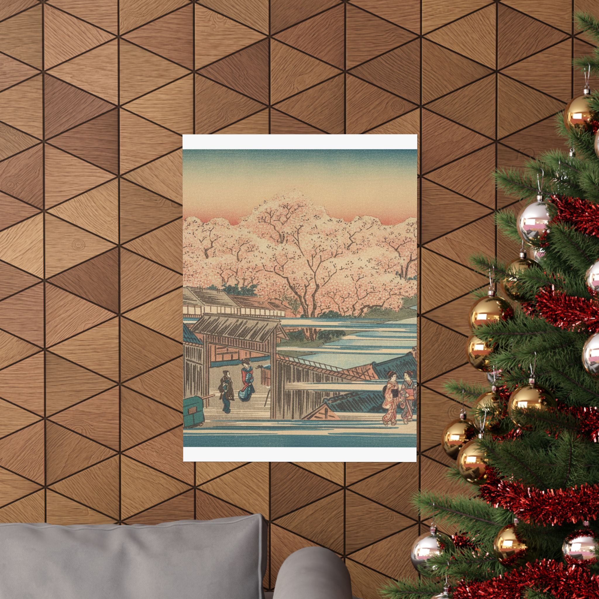 Scenic Nature — Morning Cherries At Yoshiwara — Matte Poster