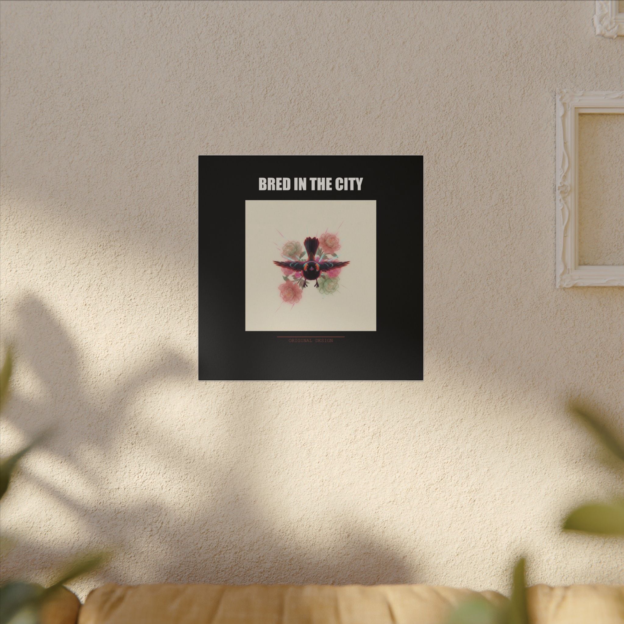 BRED IN THE CITY Flying Bird & Roses Matte Canvas