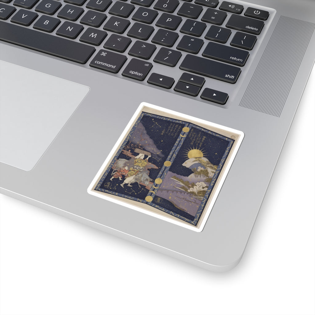 Celestial — Surimono In Shape Of Small Twofold Screen — Kiss-Cut Sticker
