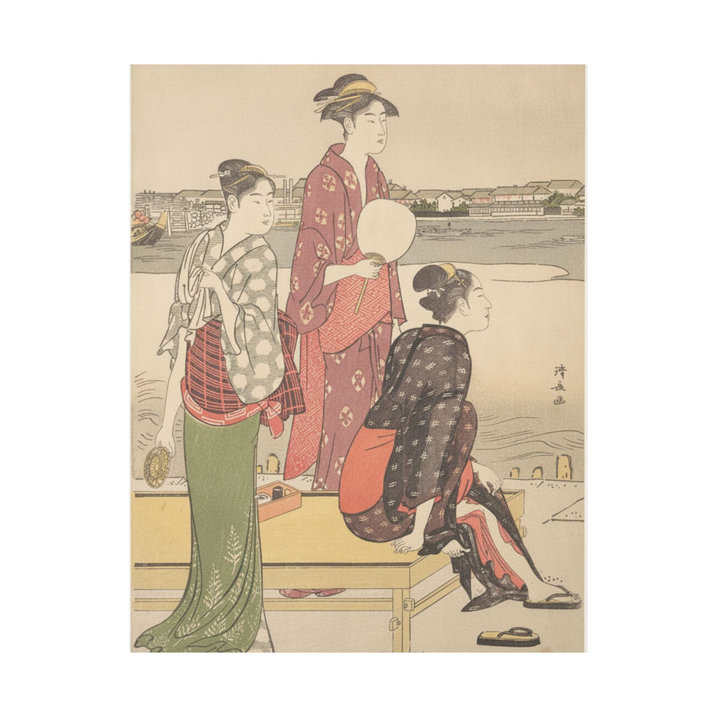 Watercolor — Evening On The Banks Of The Sumida River — Matte Poster