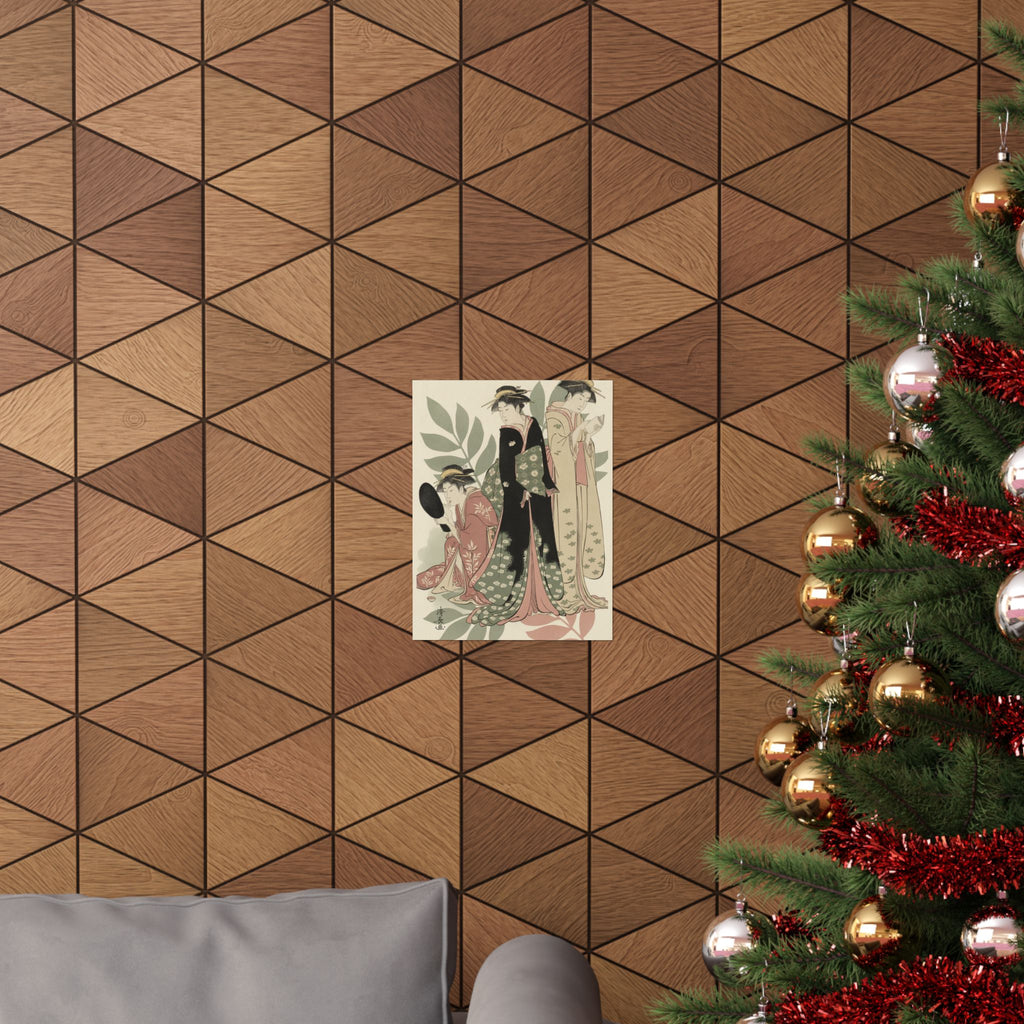 Botanical — Three Geishas Of Tachibana Street In Their Room — Matte Poster