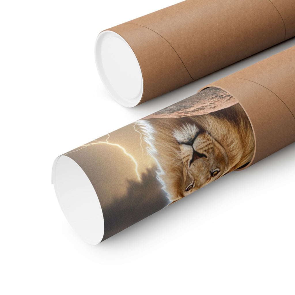 Dramatic Storm — Lion — Matte Poster