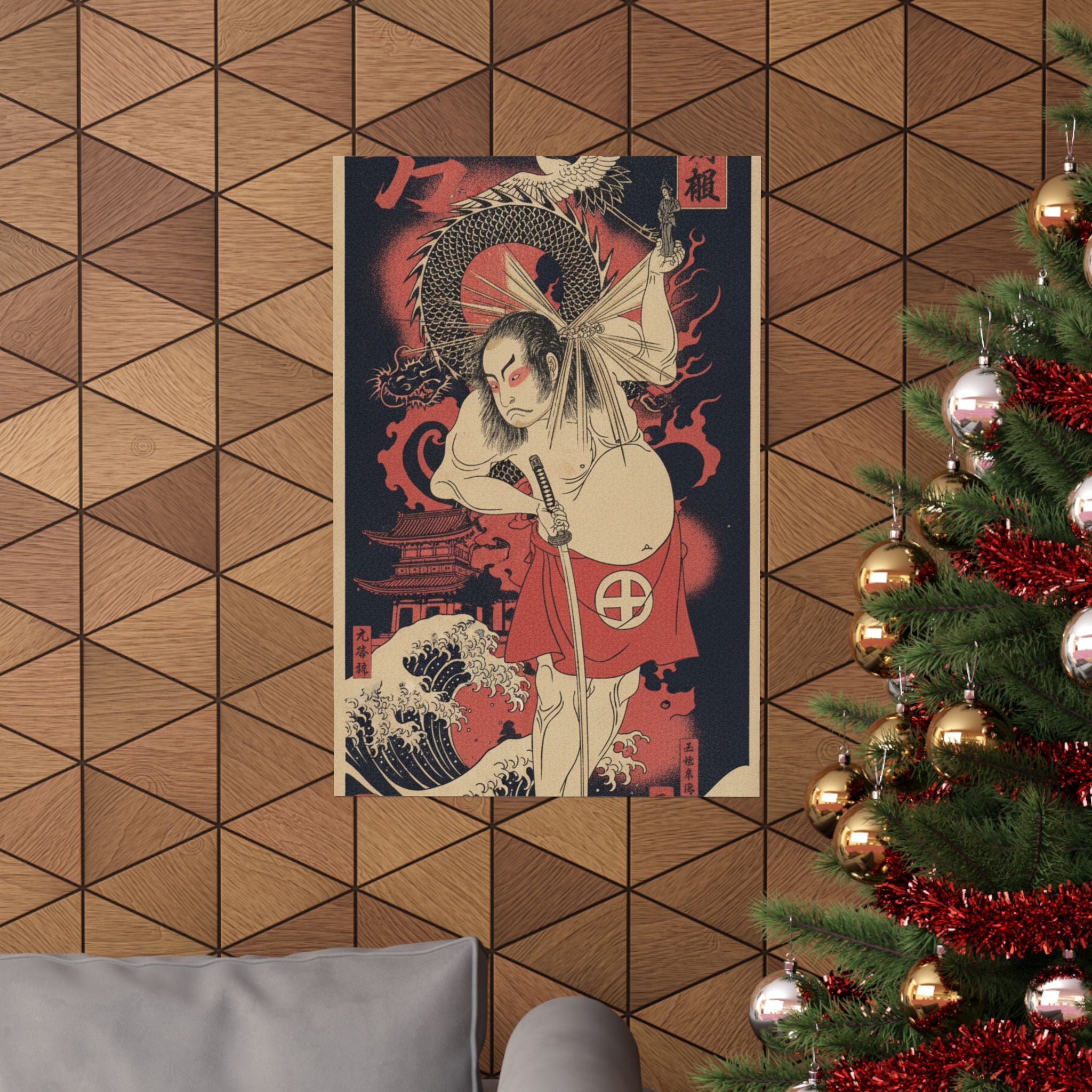 Japanese Street — The Third Otani Hiroji As A Man Clothed Only With A Red Apron — Matte Poster