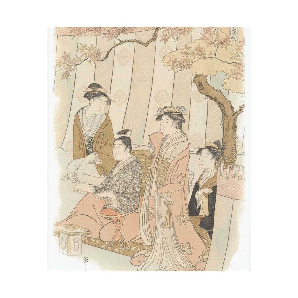 Watercolor — Prince Genji And Three Young Women — Matte Poster