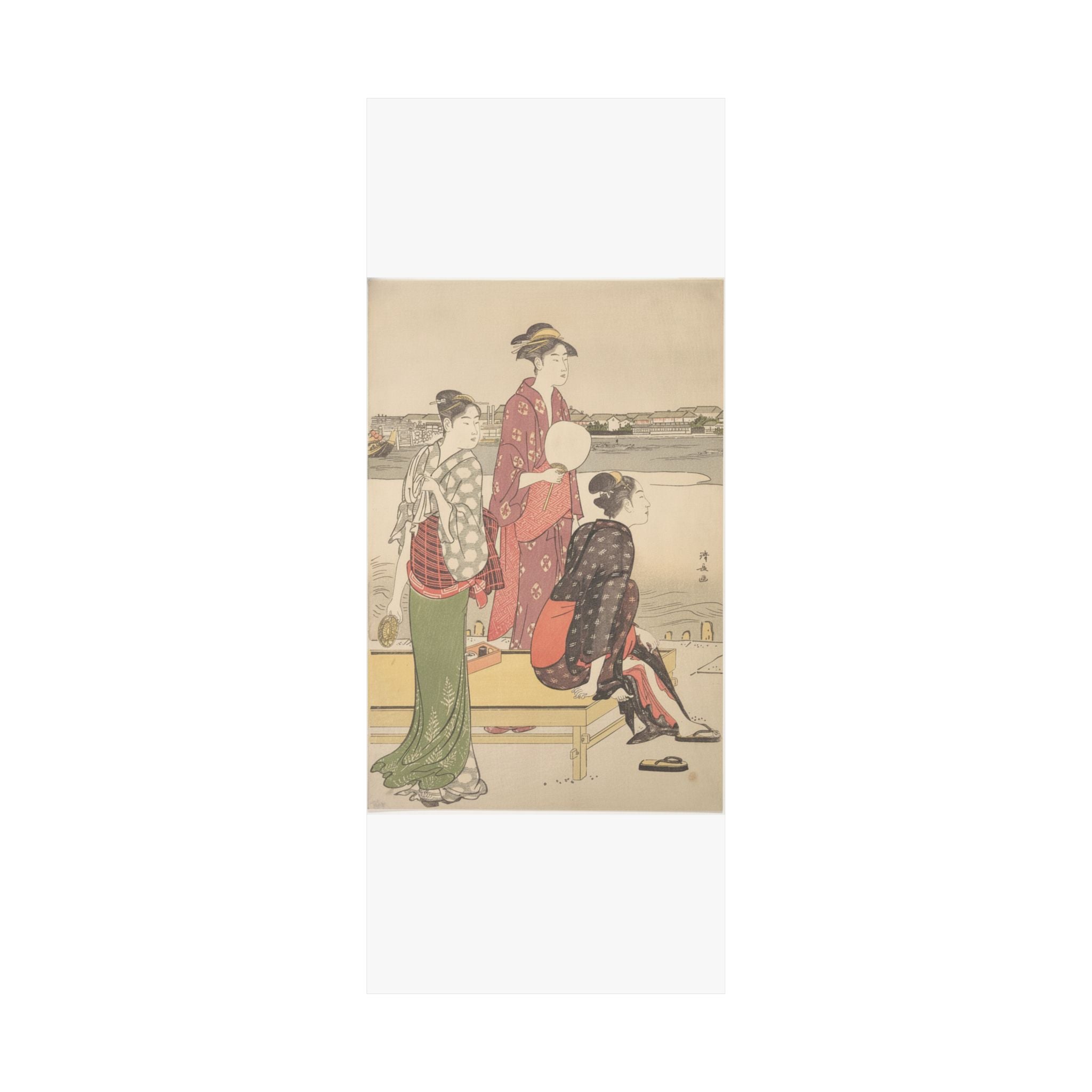 Watercolor — Evening On The Banks Of The Sumida River — Matte Poster