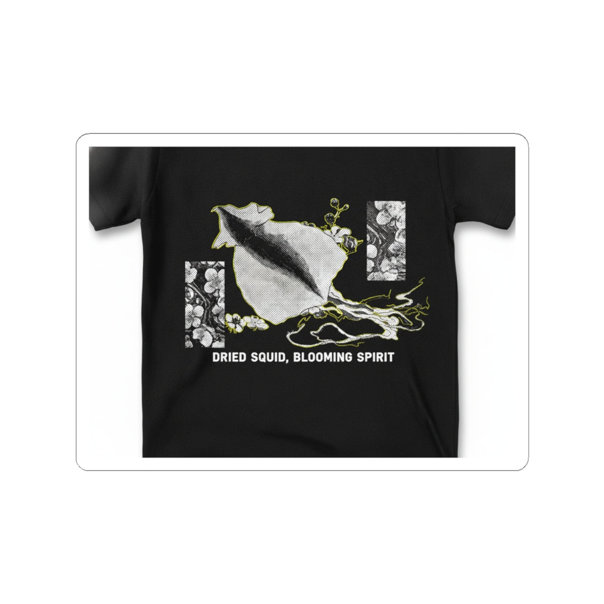 Streetwear Collage — Dried Cuttle-Fish And Plum Blossoms — Kiss-Cut Sticker