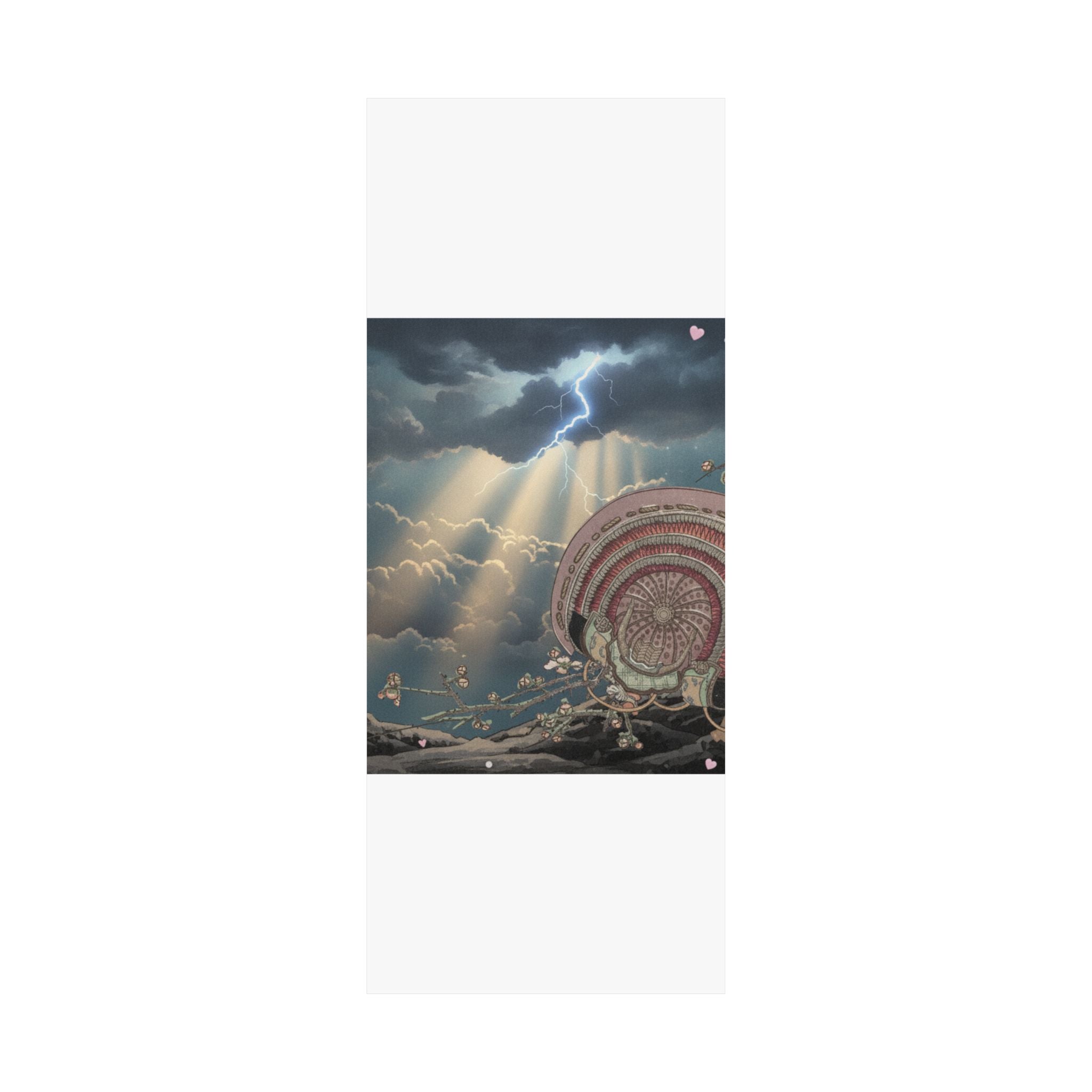 Dramatic Storm — Helmet And Plum Blossoms — Matte Poster