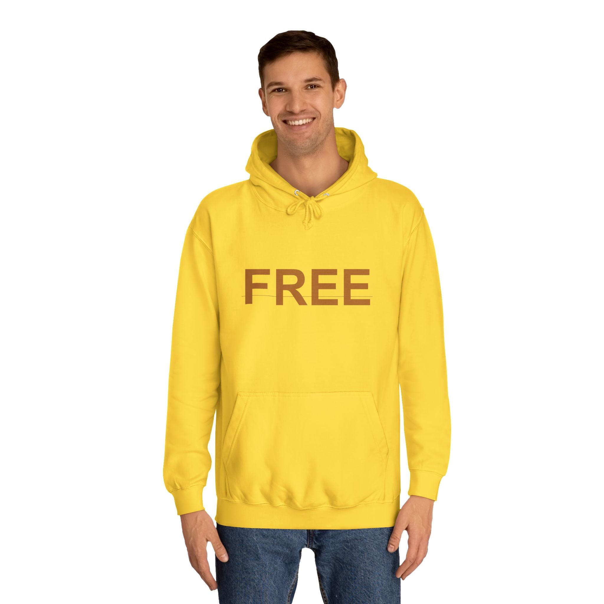 FREE Minimal Rust Lettering Statement Pullover Hoodie