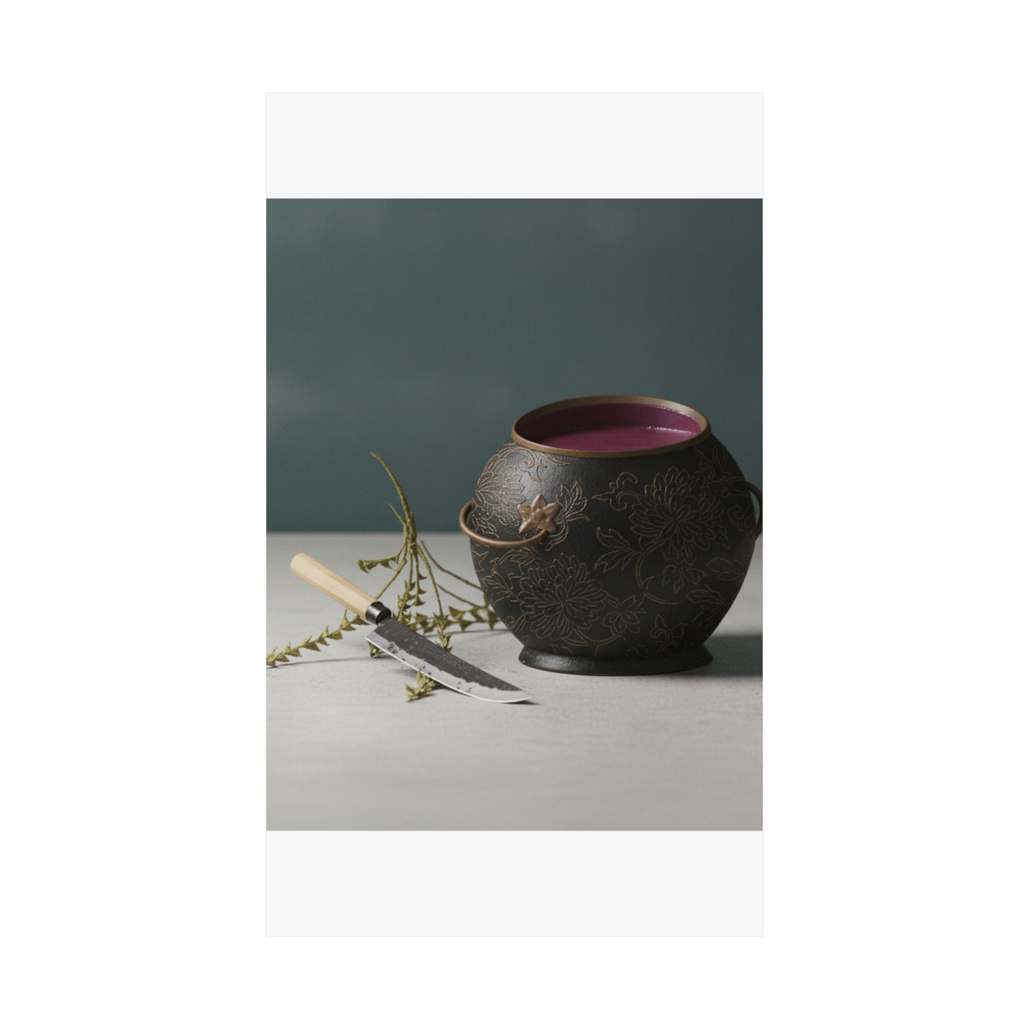 Product Marketing — Vase And Kitchen Knife — Matte Poster