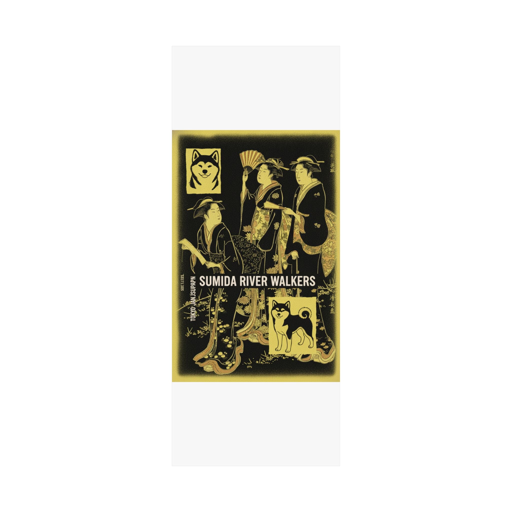 Streetwear Collage — Three Young Women Strolling On The Bank Of The Sumida River — Matte Poster