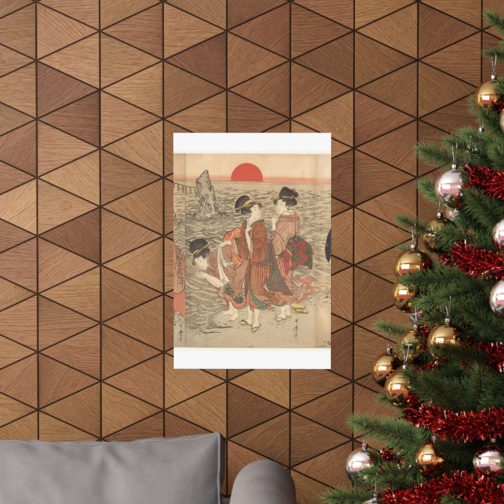 Ecommerce Main — Women Worshipping The Rising Sun Between The Twin Rocks At Ise — Matte Poster