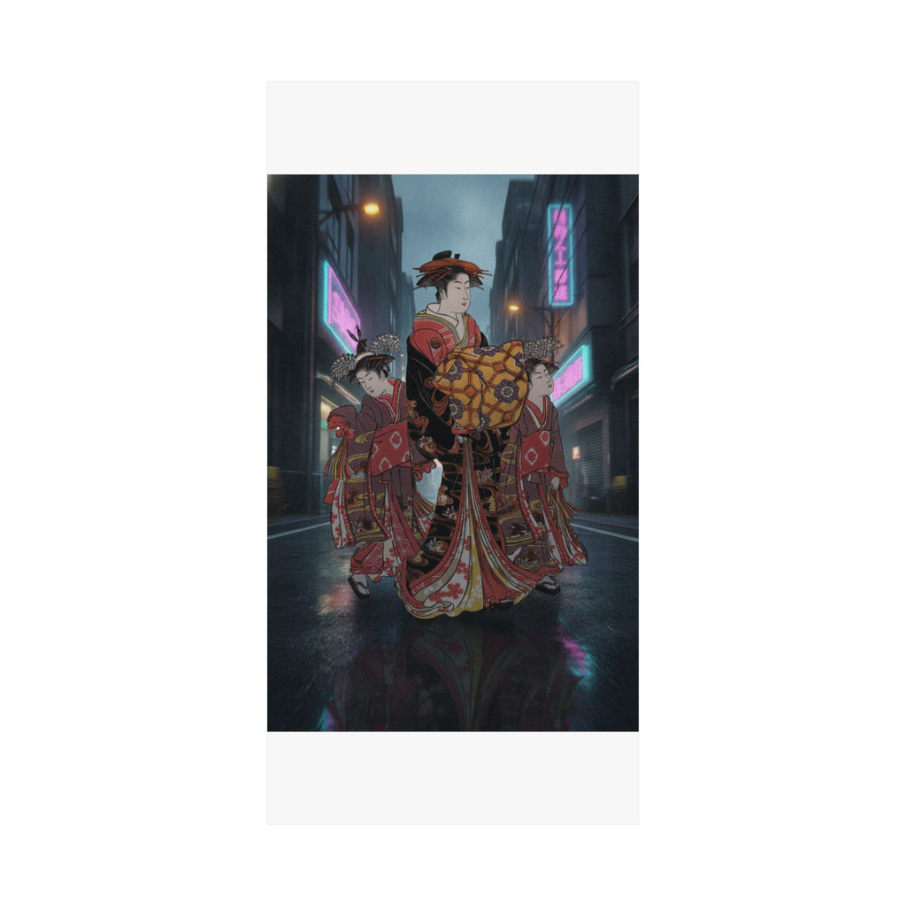 Fast Furious — An Oiran Accompanied By Two Kamuro — Matte Poster