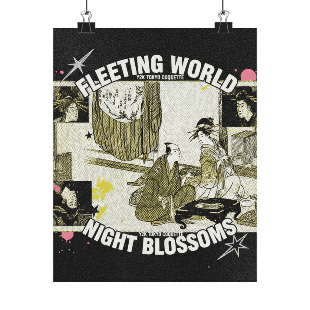 Streetwear Collage — Courtesan With Client Before A Tokonoma Alcove — Matte Poster
