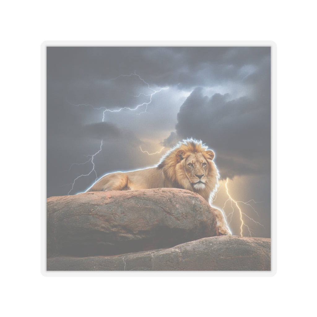 Dramatic Storm — Lion — Kiss-Cut Sticker