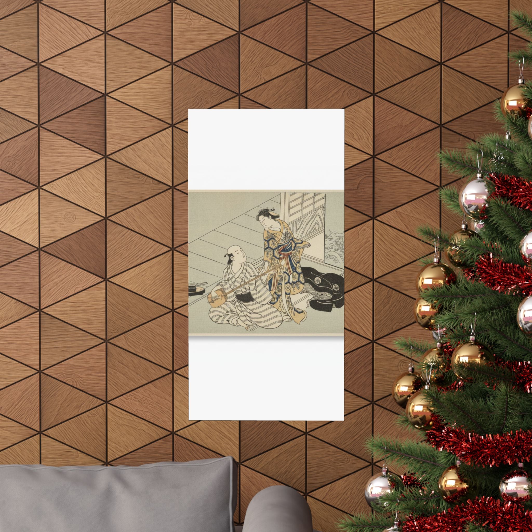 Ecommerce Main — Lady Interrupting Her Lover, Who Is Playing The Shamisen — Matte Poster