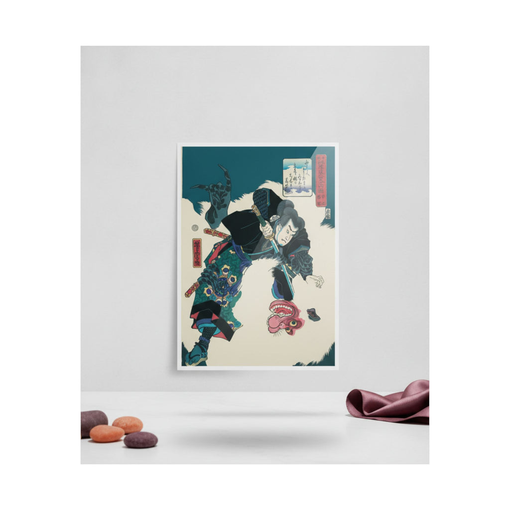Product Marketing — The Warrior Slaying The Giant White Hihi — Matte Poster
