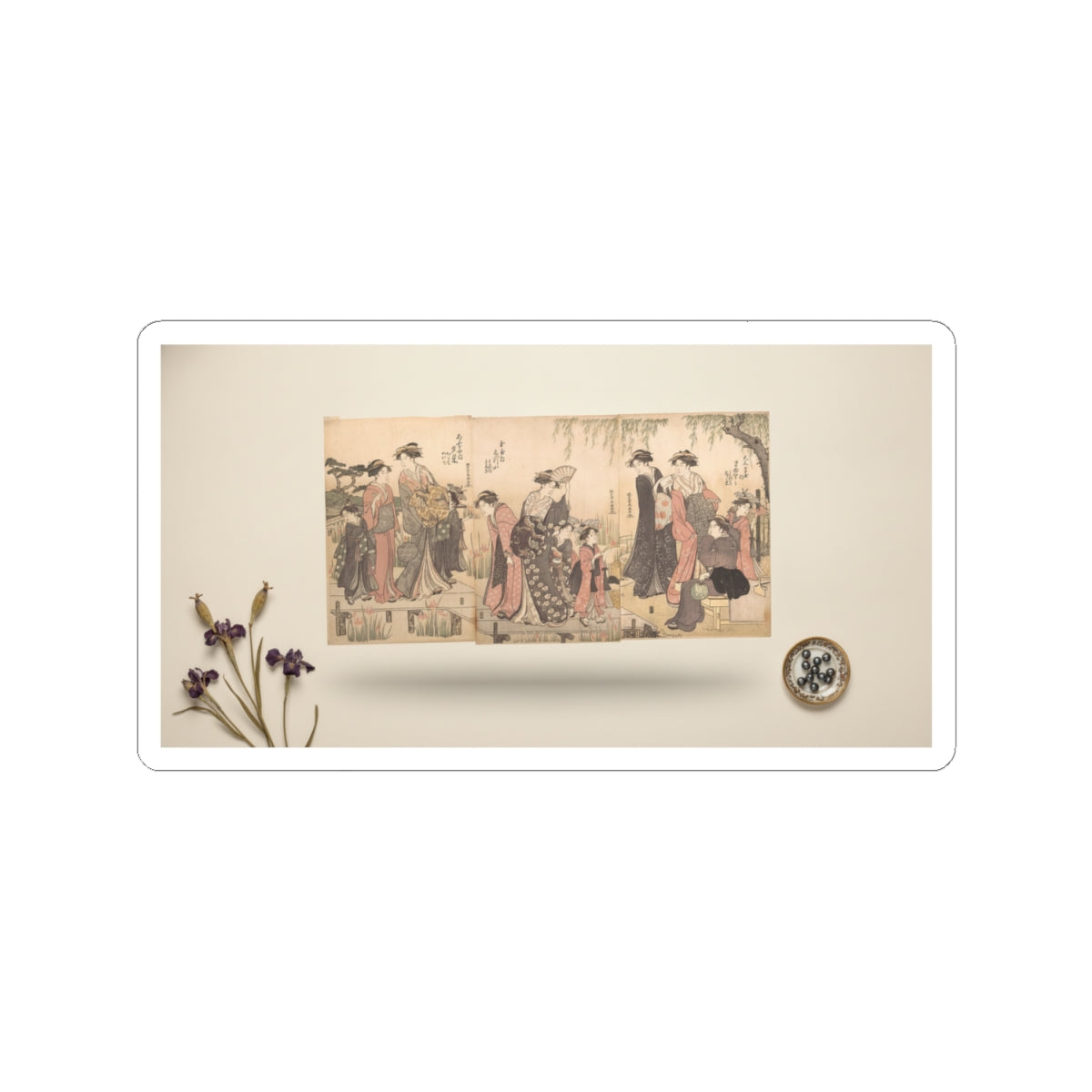 Product Marketing — Courtesans In An Iris Garden — Kiss-Cut Sticker