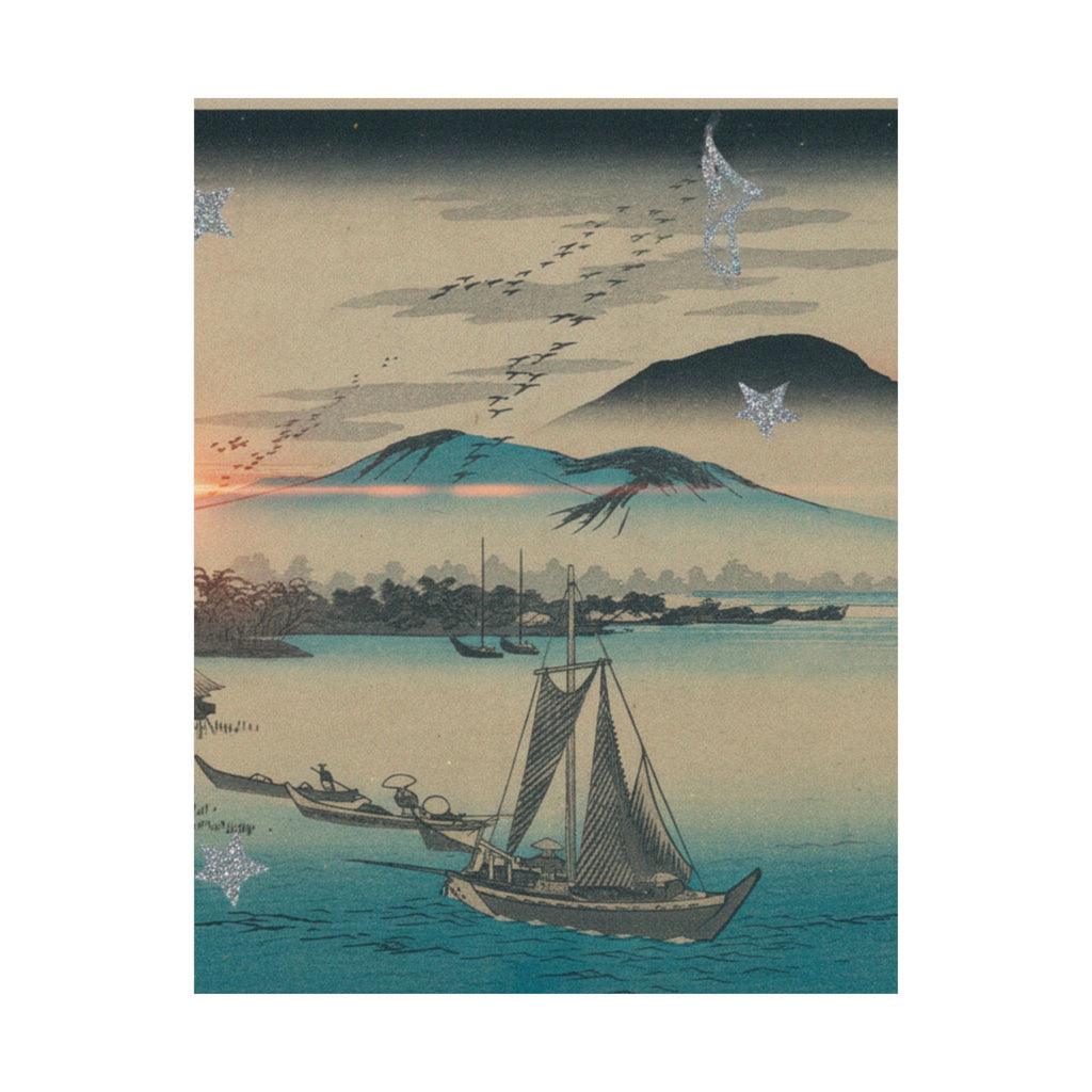 Cinematic — Geese Flying Down To Katada — Matte Poster