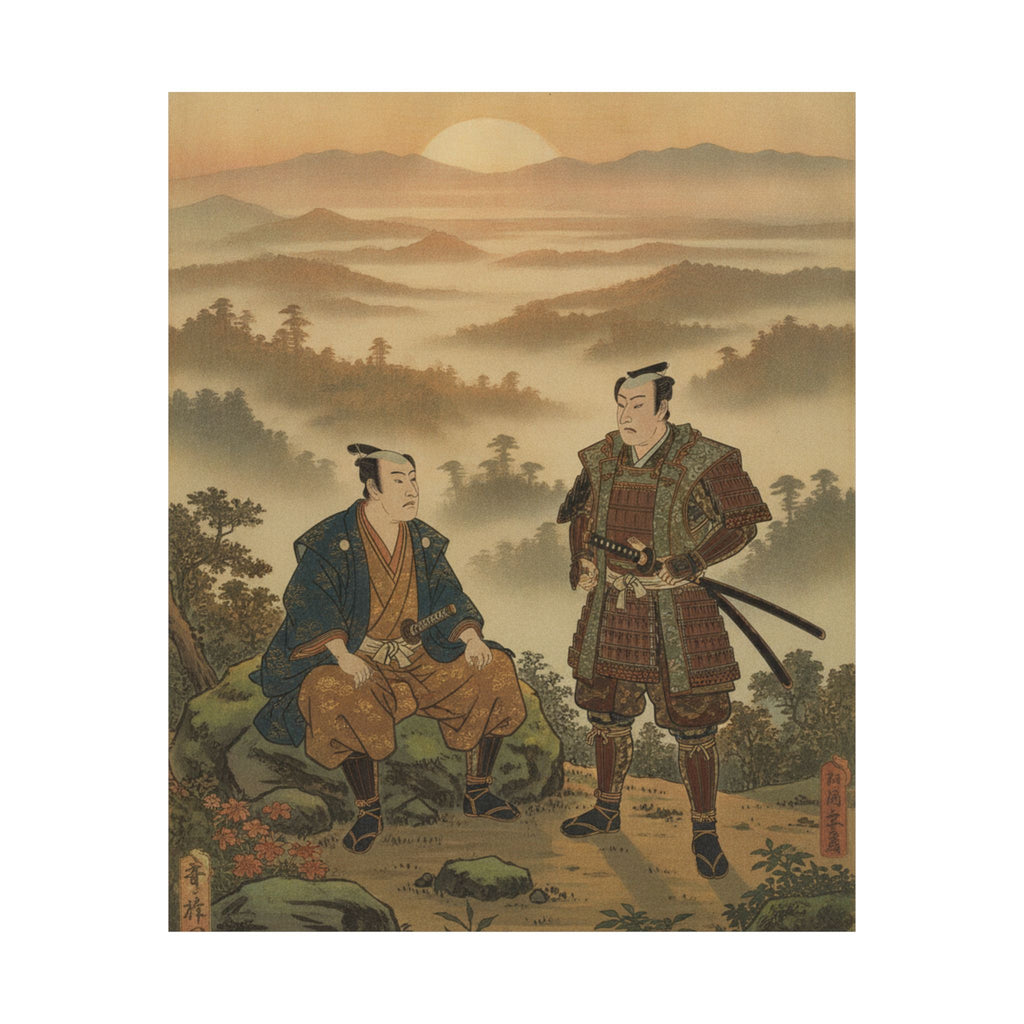 Scenic Nature — A Daimyo Talking To One Of His Retainers — Matte Poster