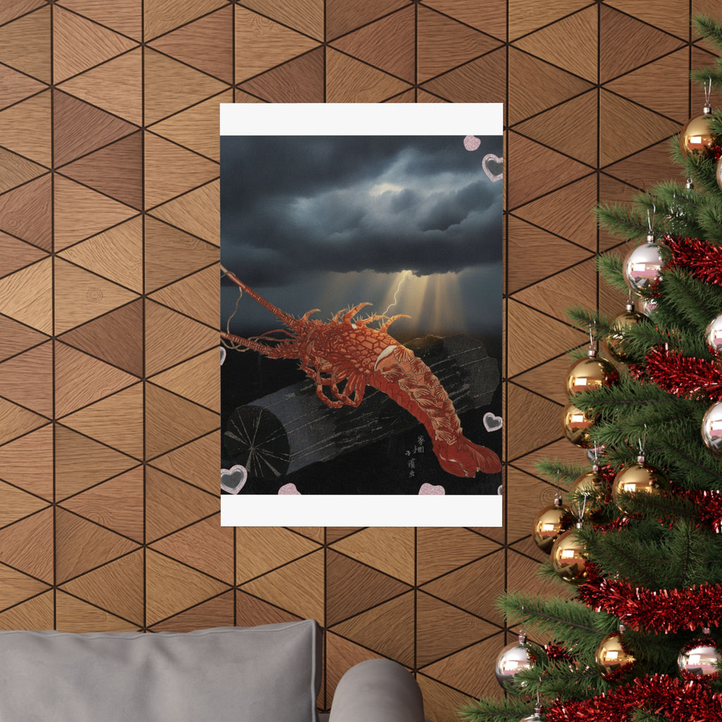 Dramatic Storm — Lobster On A Piece Of Charcoal — Matte Poster