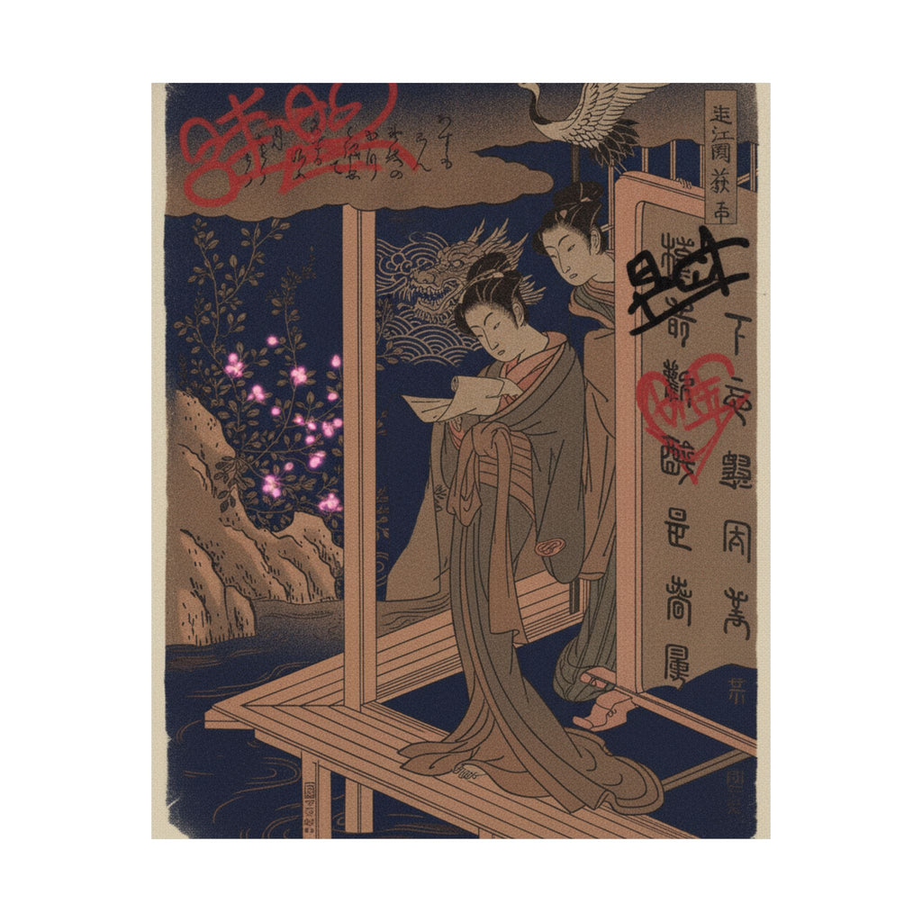 Japanese Street — Bush Clover In Province Of Omi — Matte Poster