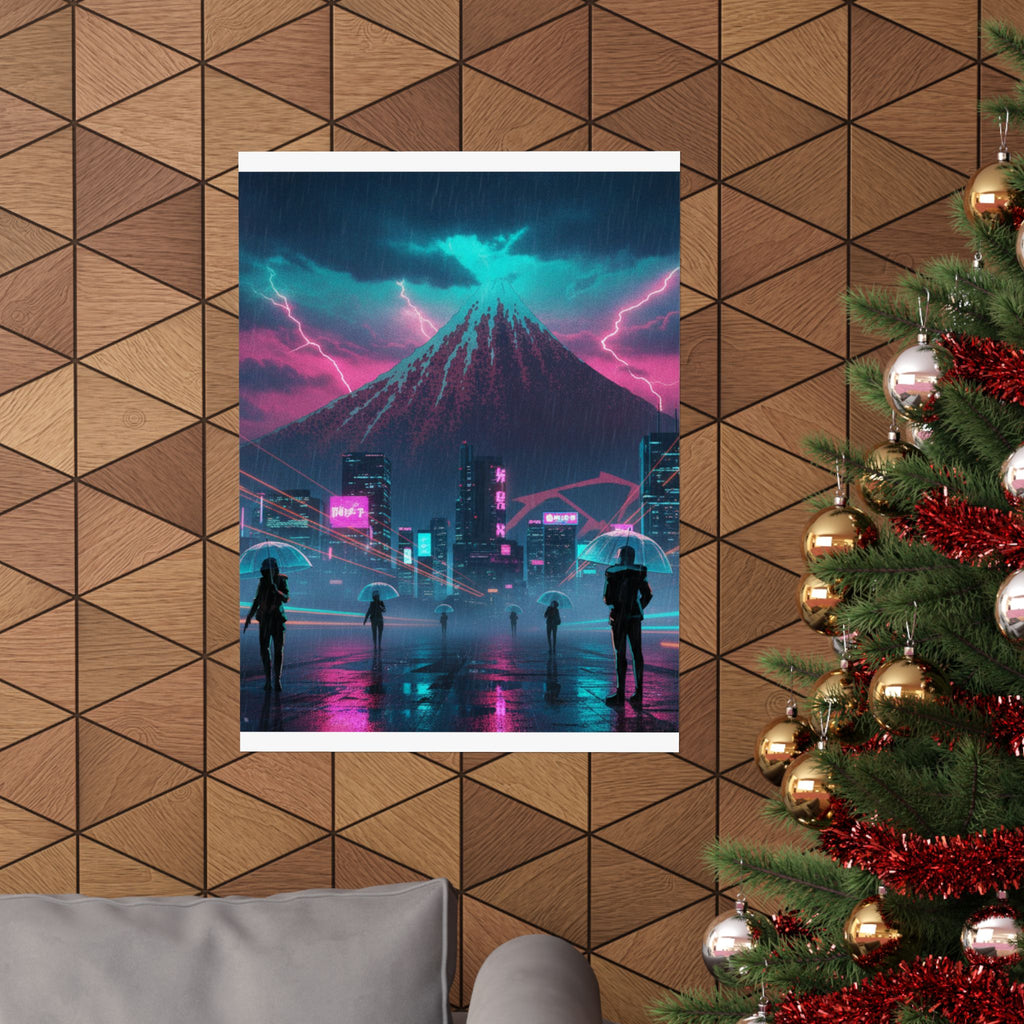 Neon Noir — Storm Below Mount Fuji (Sanka No Haku U), From The Series Thirty-Six Views Of Mo — Matte Poster
