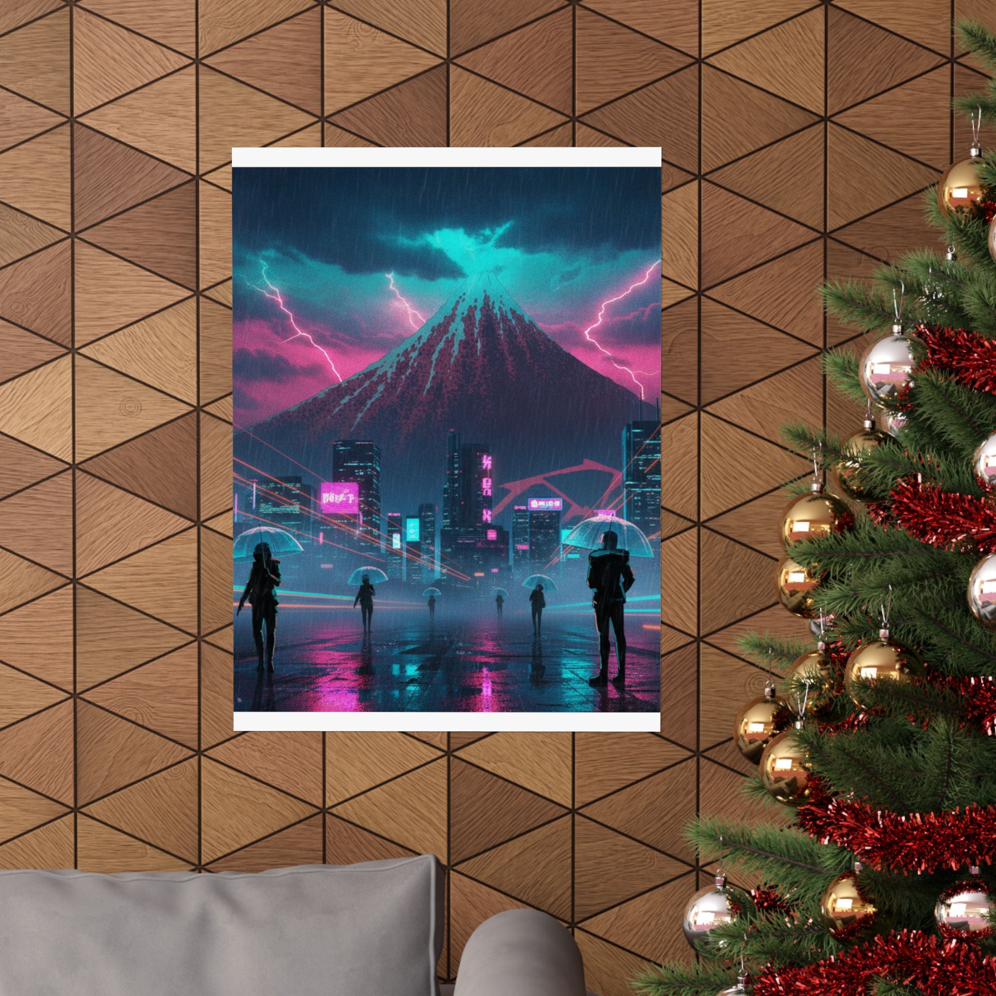Neon Noir — Storm Below Mount Fuji (Sanka No Haku U), From The Series Thirty-Six Views Of Mo — Matte Poster