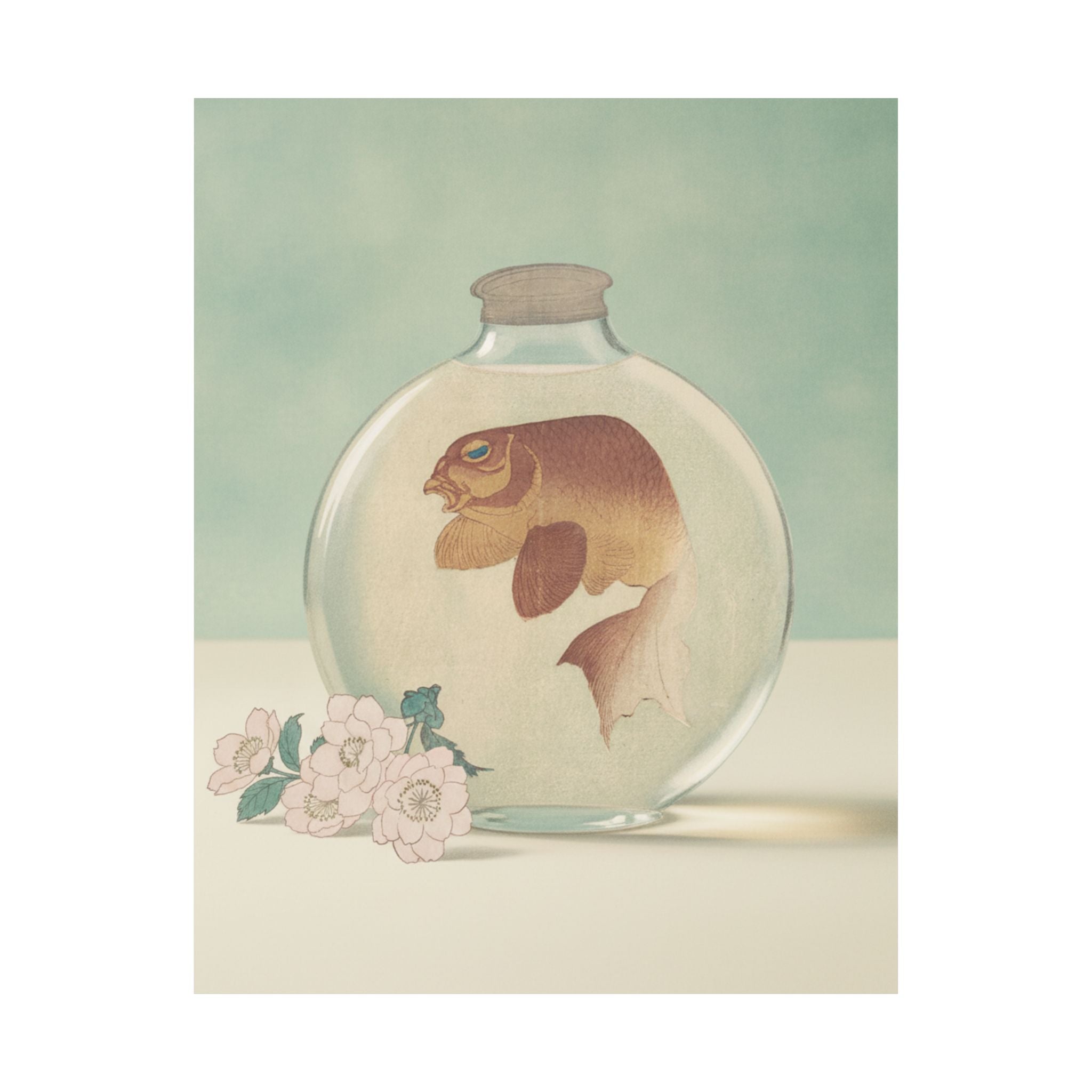 Product Marketing — Gold-Fish In A Glass Bottle — Matte Poster