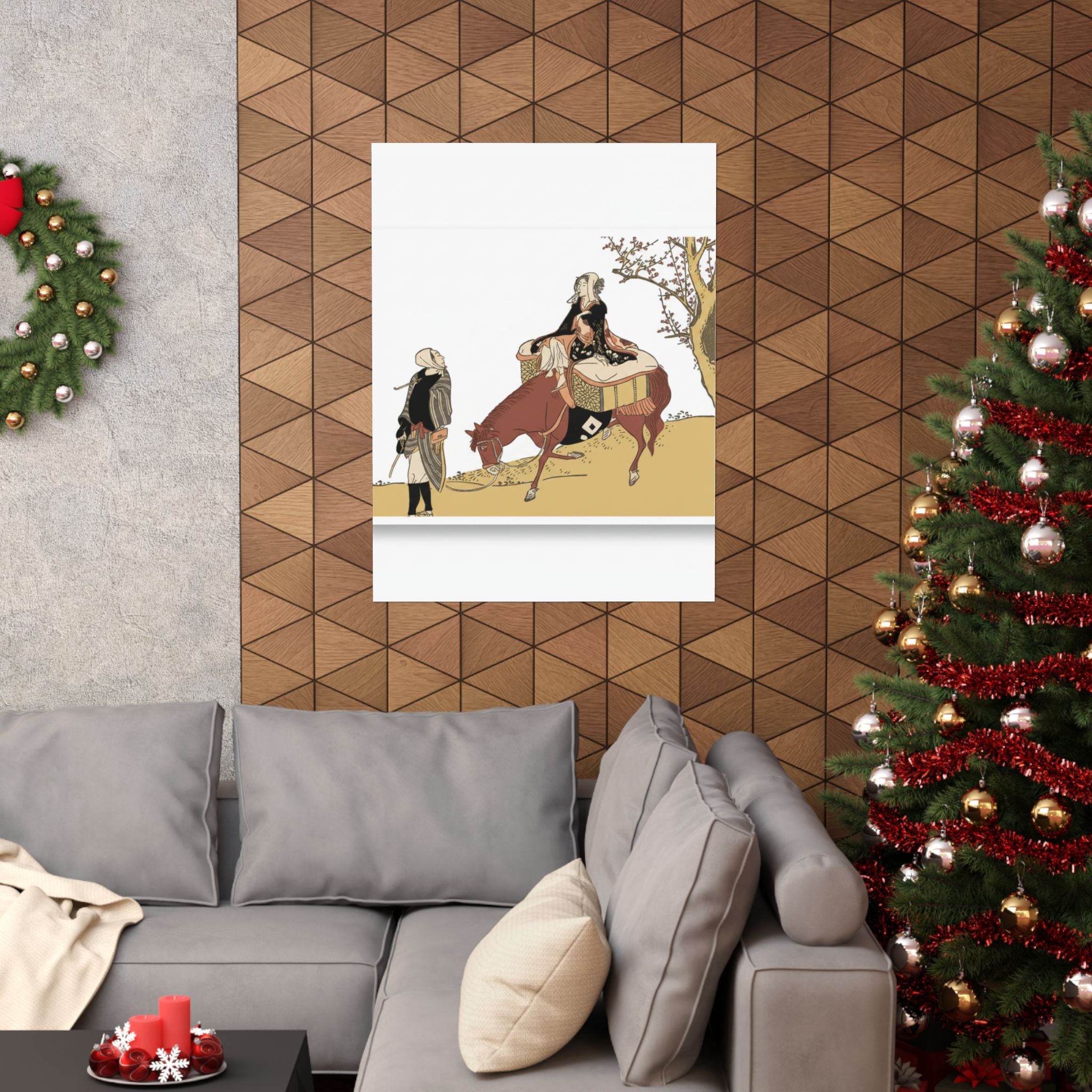 Ecommerce Main — Version Of Legend Of Michizane: Woman Riding Ox Which A Man Is Leading — Matte Poster