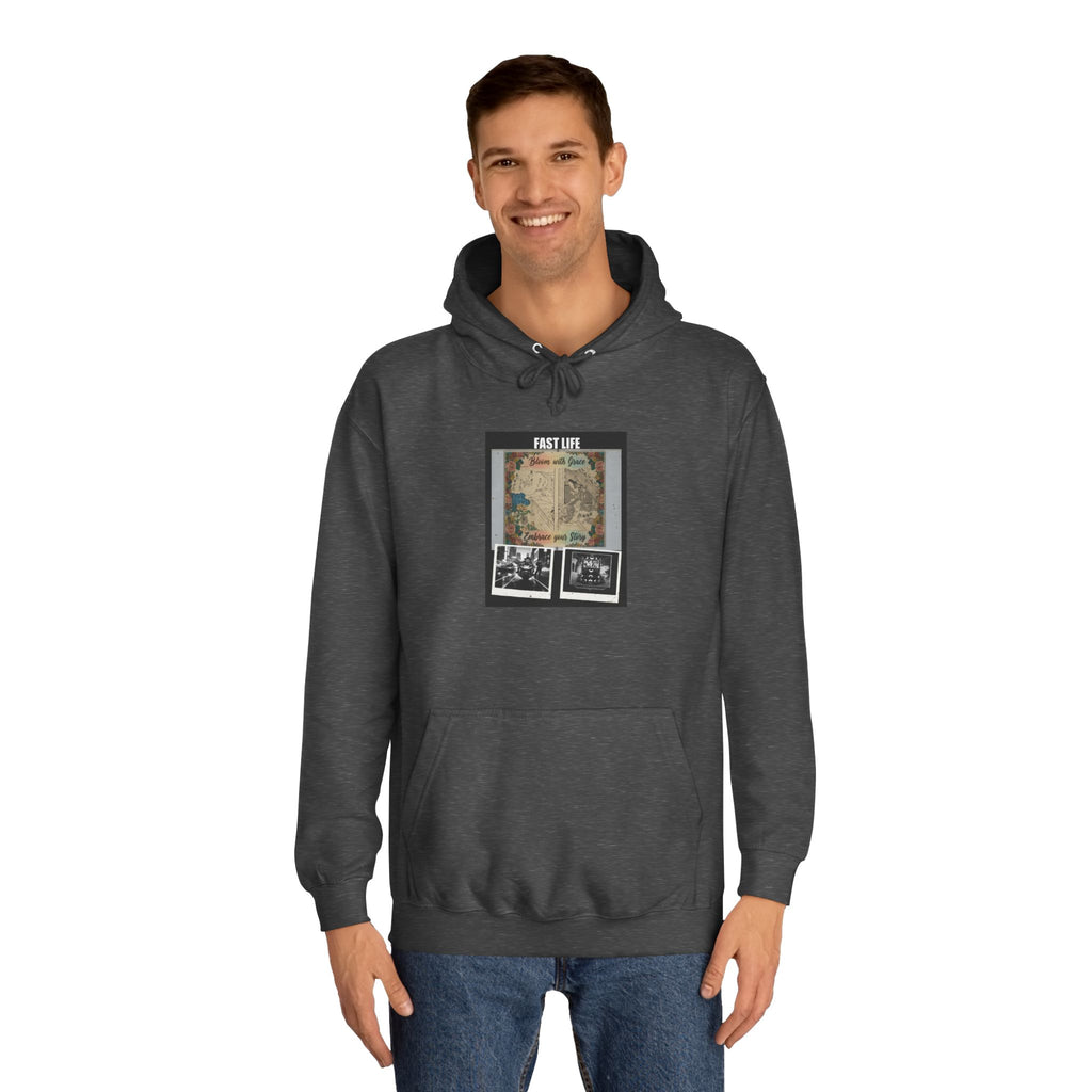 FAST LIFE Vintage Floral Collage Poster Hoodie