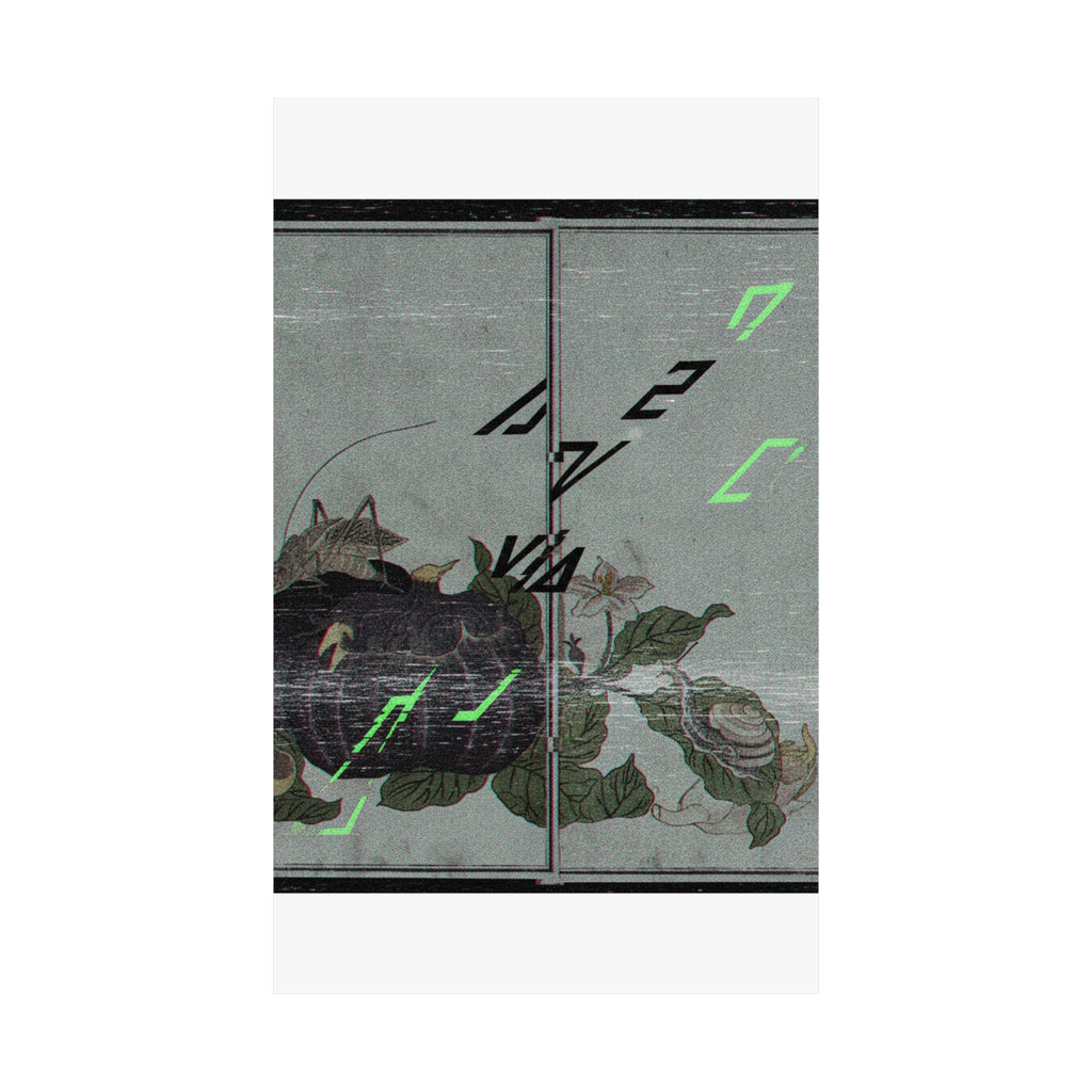Glitch Culture — Land Snail (Katatsumuri); Giant Katydid (Kutsuwamushi), From The Picture Book Of — Matte Poster