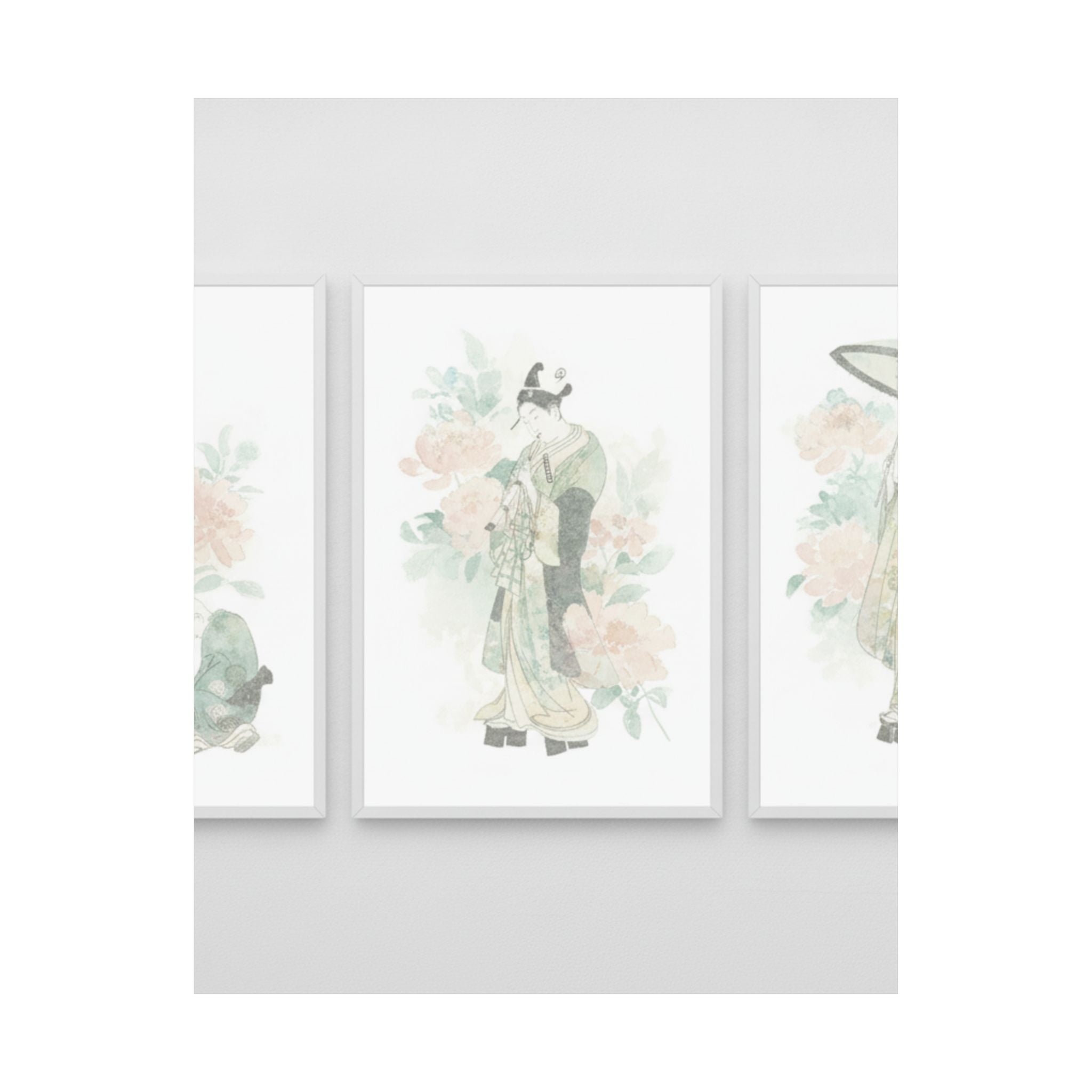 Watercolor — Tripytych Of Young Men — Matte Poster
