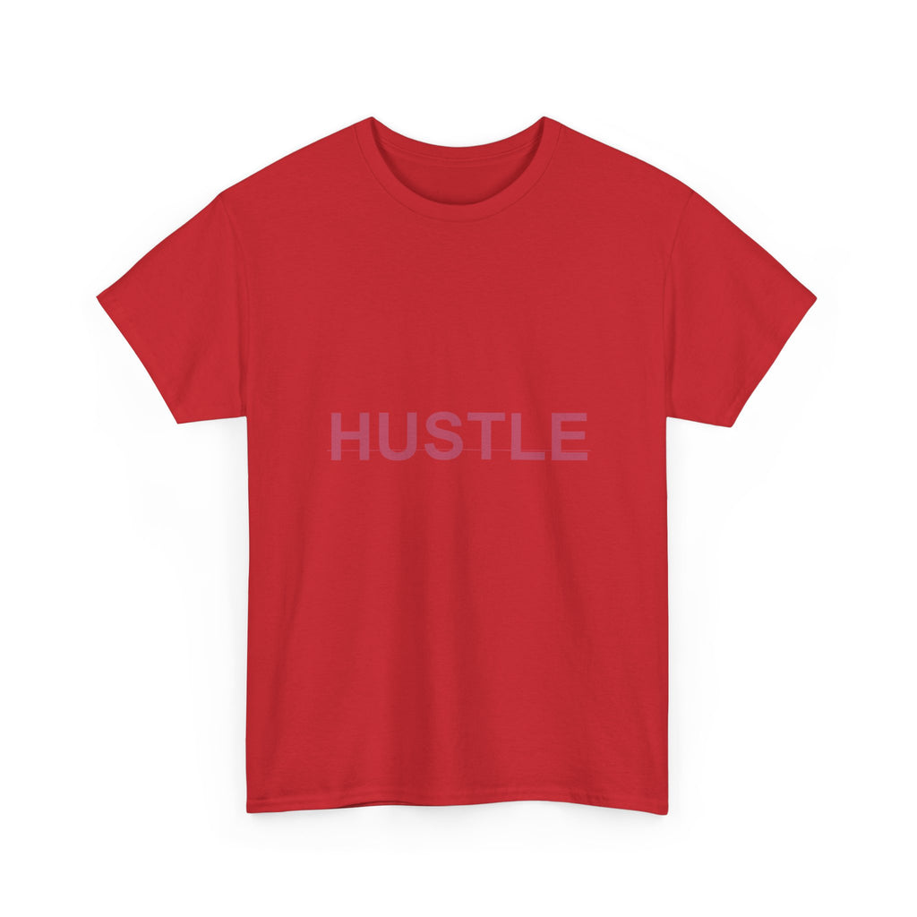 HUSTLE Bold Crimson Minimal Typography Graphic Tee