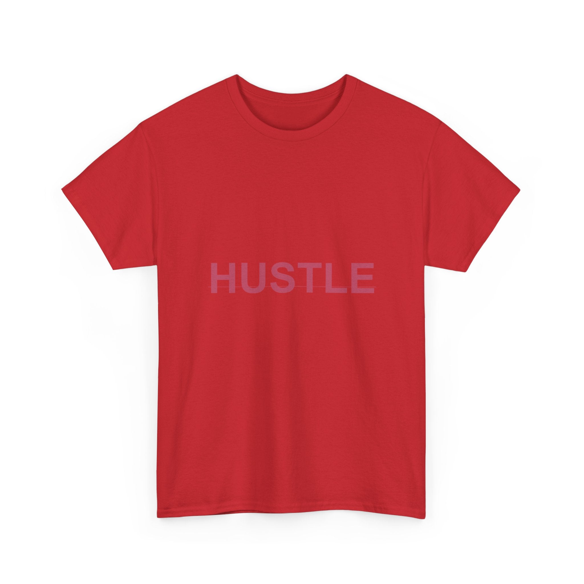 HUSTLE Bold Crimson Minimal Typography Graphic Tee
