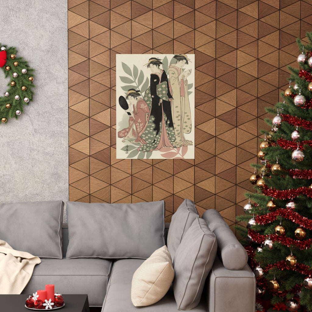 Botanical — Three Geishas Of Tachibana Street In Their Room — Matte Poster