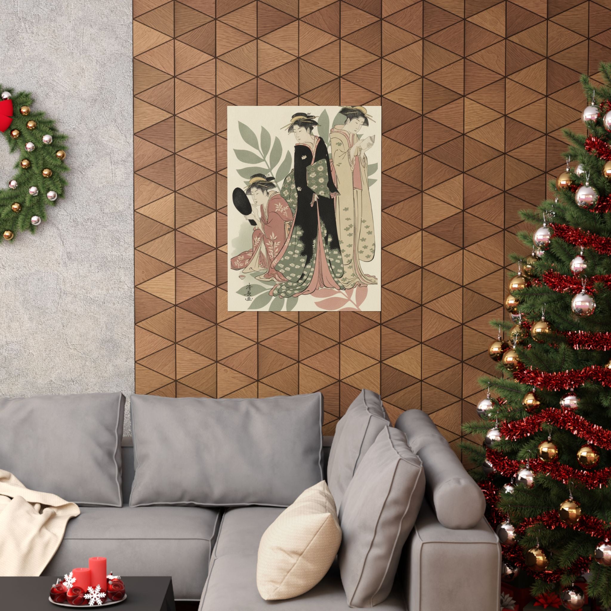 Botanical — Three Geishas Of Tachibana Street In Their Room — Matte Poster