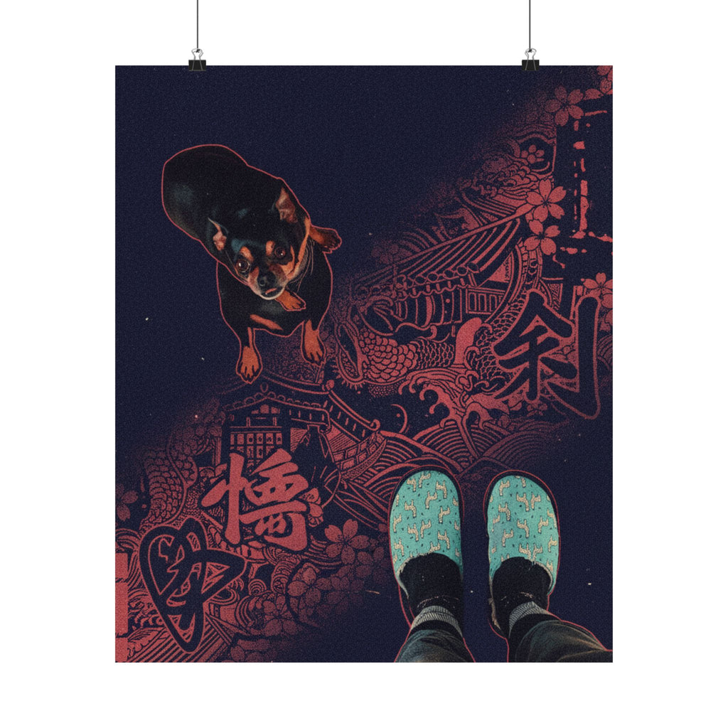 Japanese Street — Dog — Matte Poster