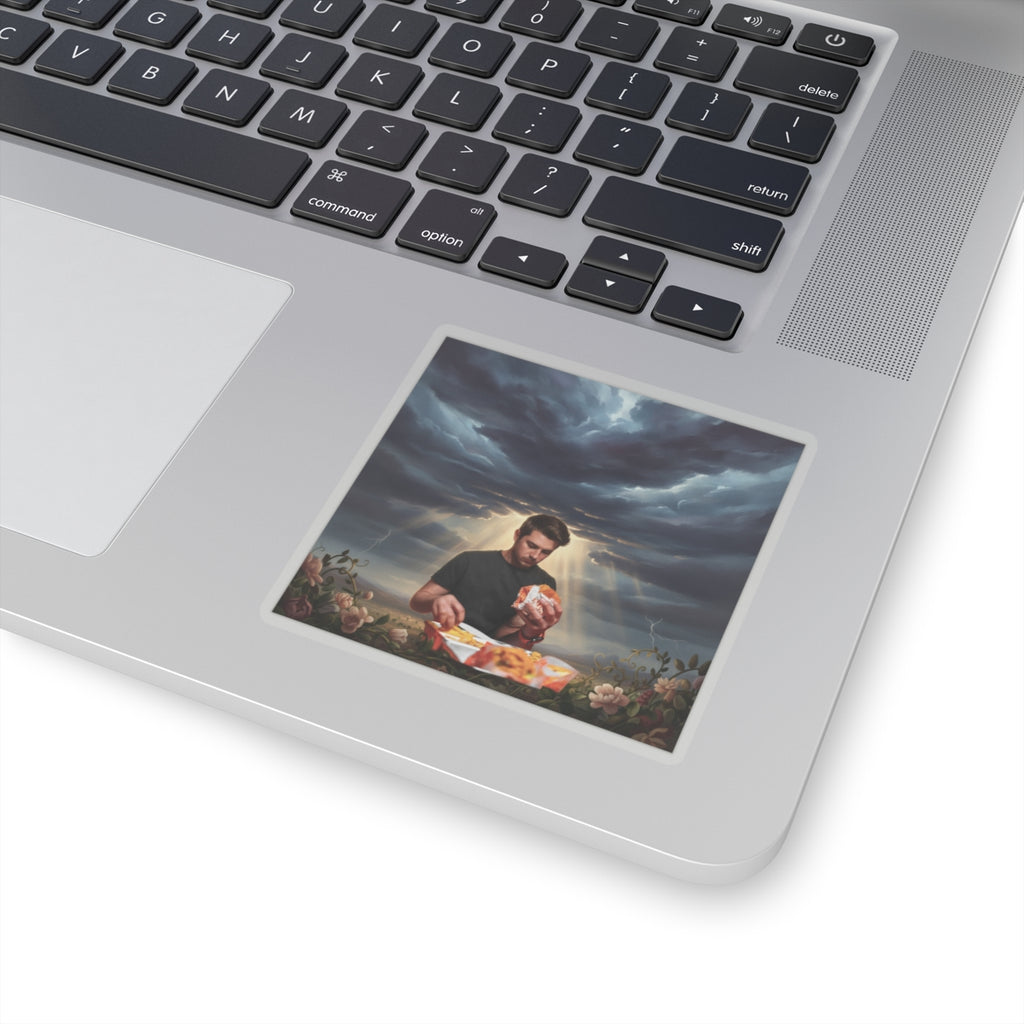 Dramatic Storm — Person — Kiss-Cut Sticker