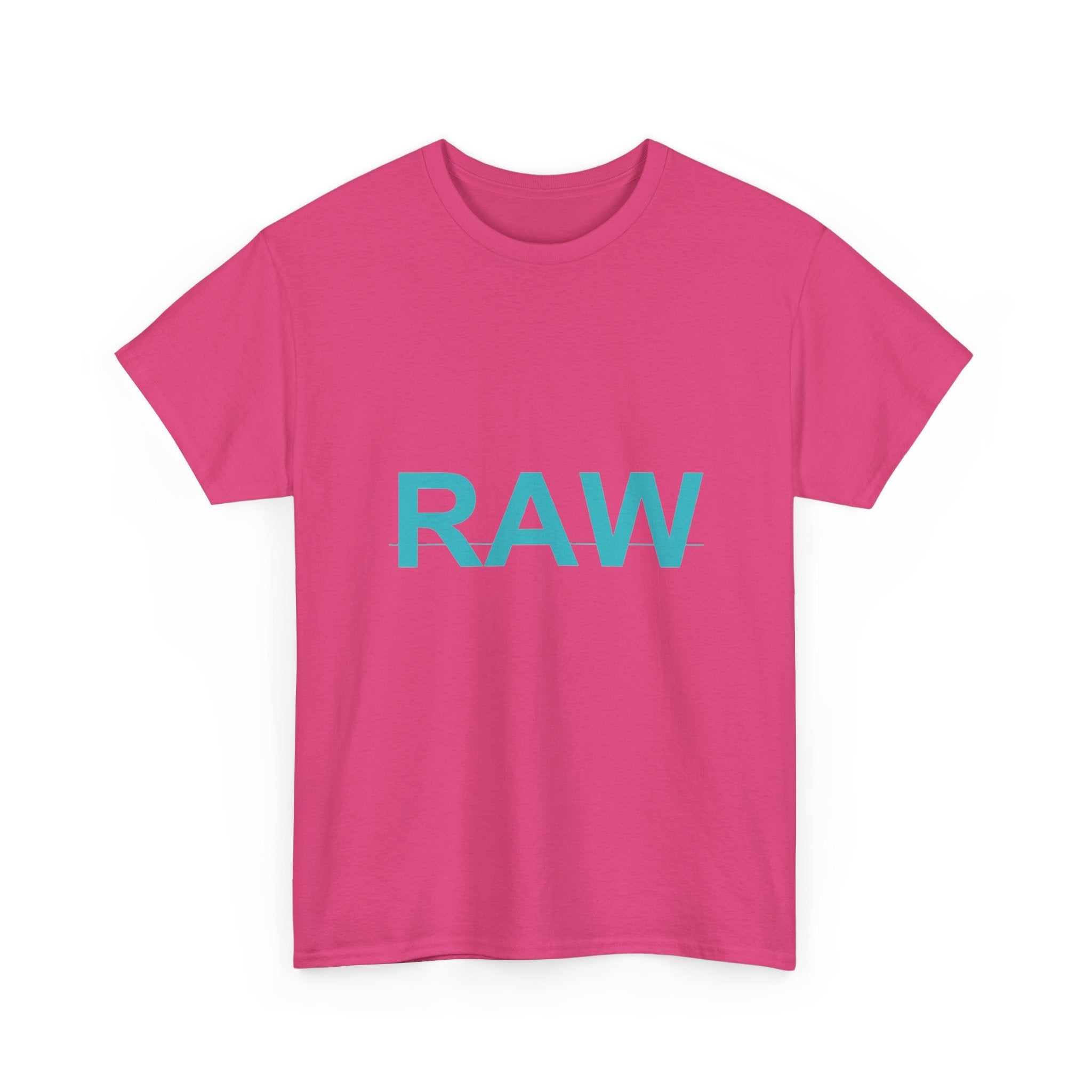 RAW Teal Block Letter Minimalist Statement Tee