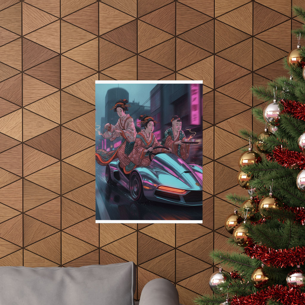 Fast Furious — Two Young Ladies Having Tea Attended By Elderly Servant — Matte Poster