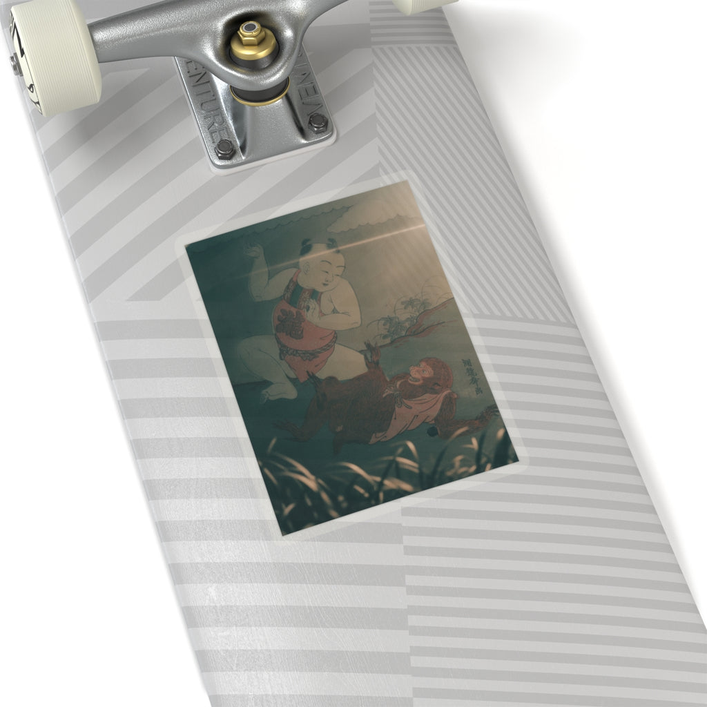 Cinematic — Boy And Monkey Playing — Kiss-Cut Sticker