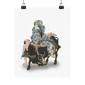 Ecommerce Main — Roshungi (Chinese, Lu Zhunyi) As A Woman With A Pipe Riding On A Buffalo — Matte Poster
