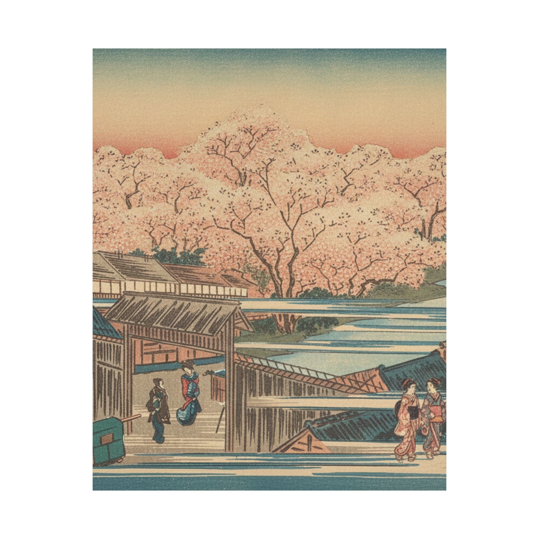 Scenic Nature — Morning Cherries At Yoshiwara — Matte Poster