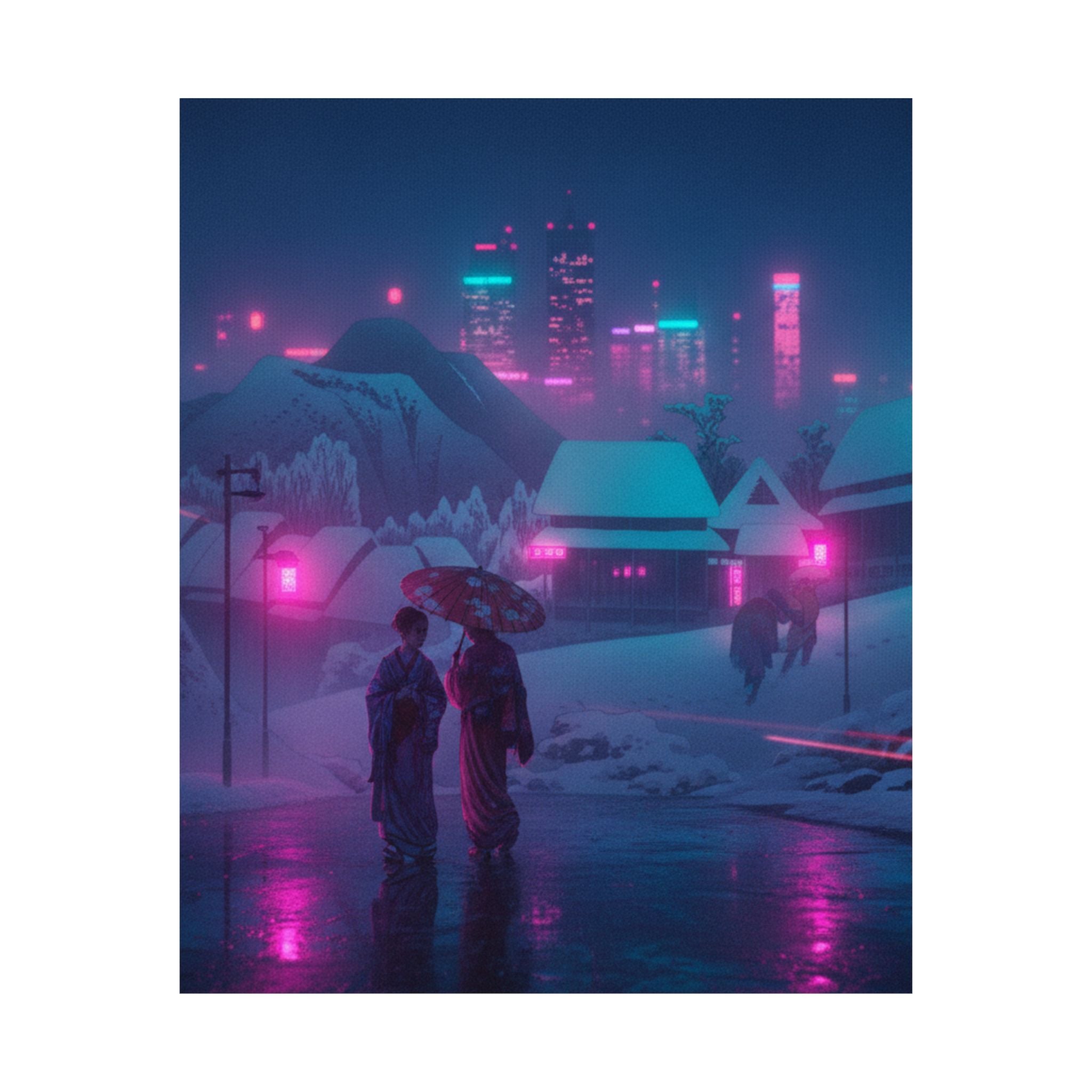 Neon Noir — Evening Snow — Matte Poster
