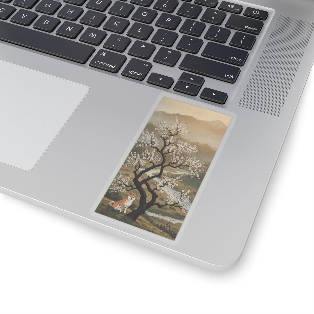 Scenic Nature — Plum Tree In Blossom — Kiss-Cut Sticker