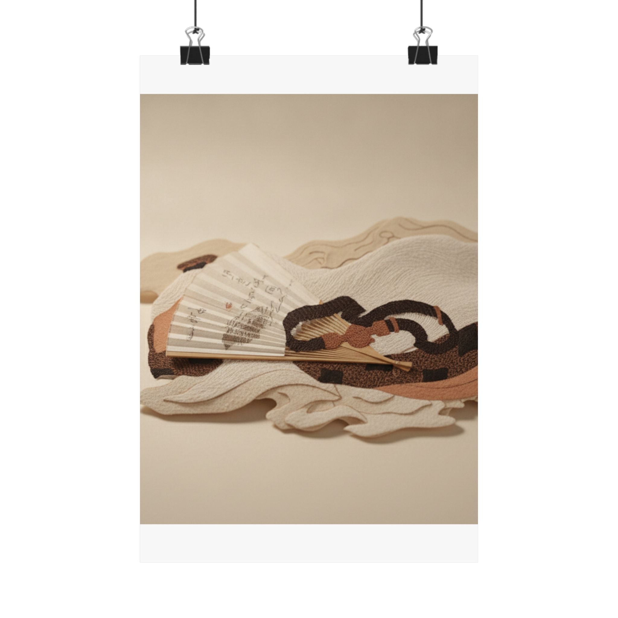 Product Marketing — Belt And Fan On A Piece Of Cloth — Matte Poster