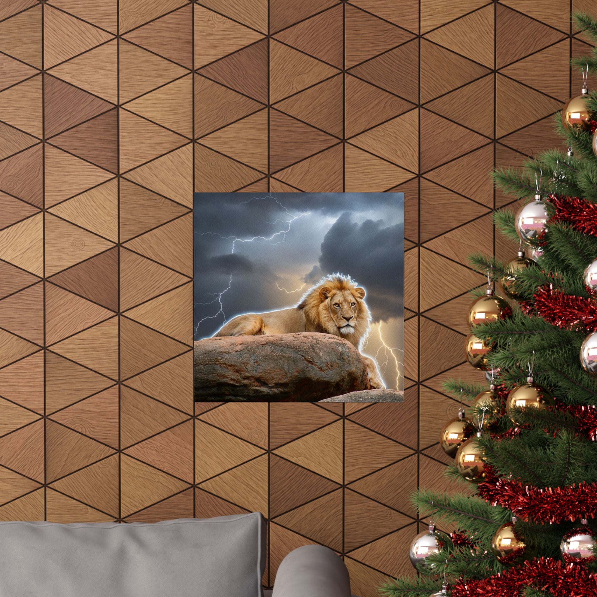 Dramatic Storm — Lion — Matte Poster