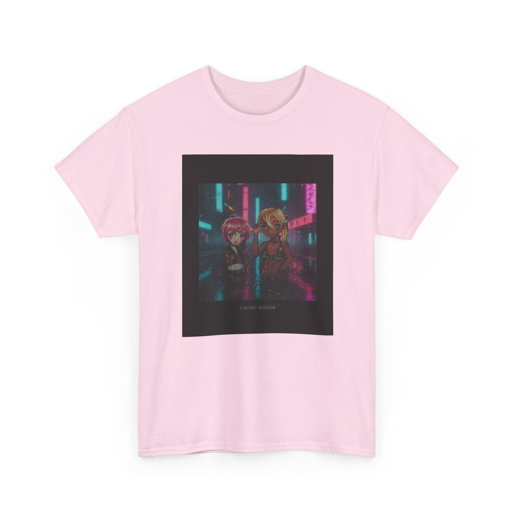 Neon Alley Anime Duo Cyberpunk Night Graphic Tee