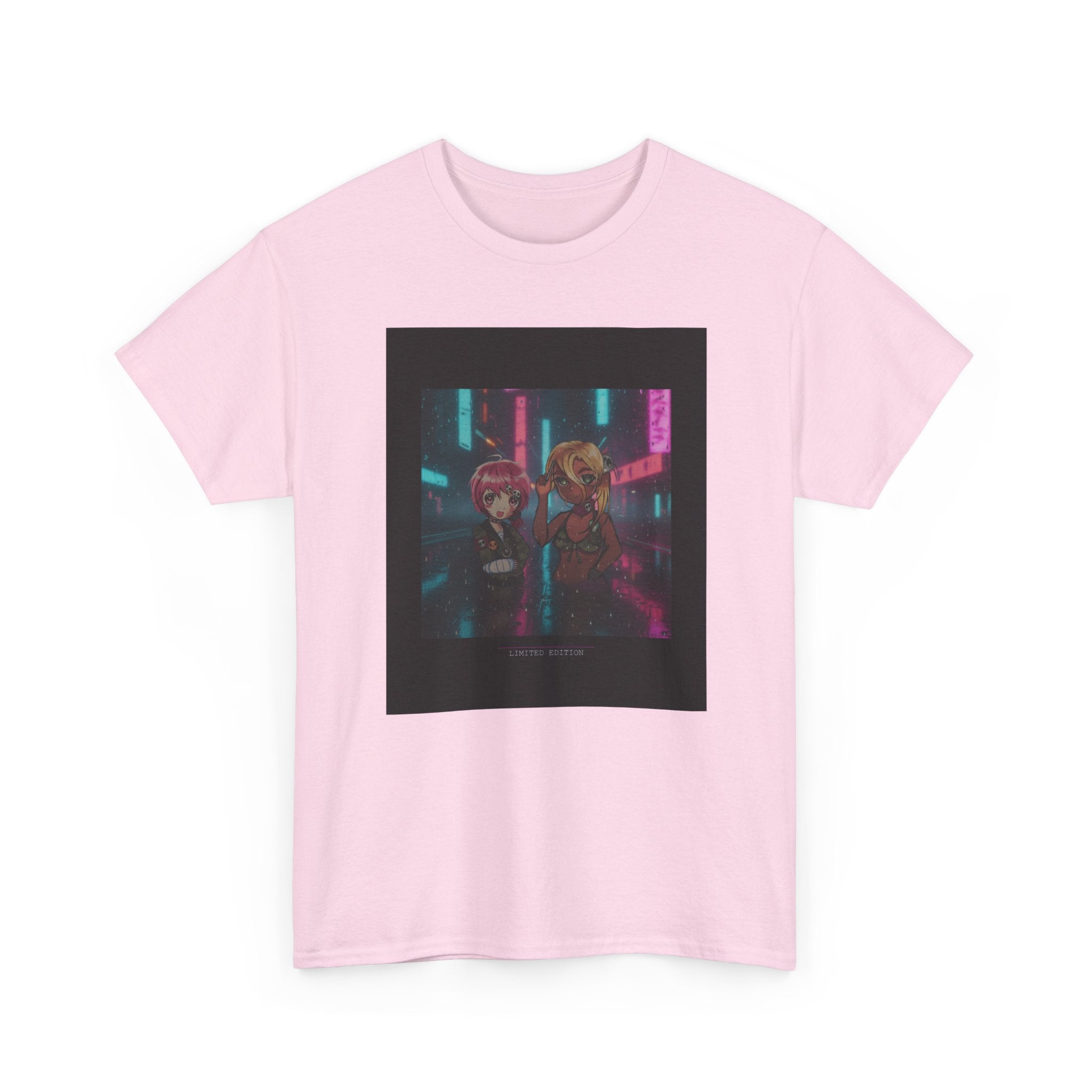 Neon Alley Anime Duo Cyberpunk Night Graphic Tee