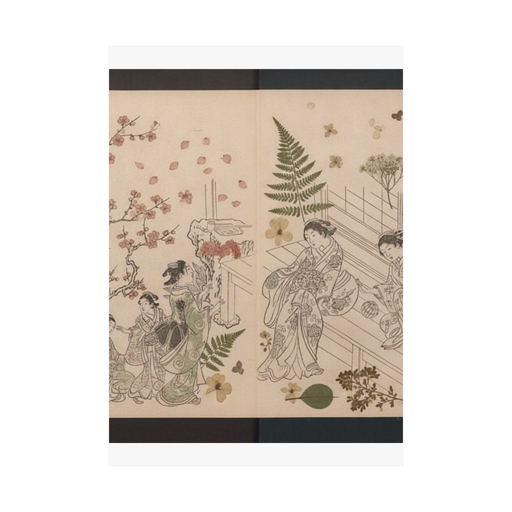 Botanical — True Reflections On The Life And Manners Of A Woman (Ehon Masukagami) 絵本十寸鏡 — Matte Poster
